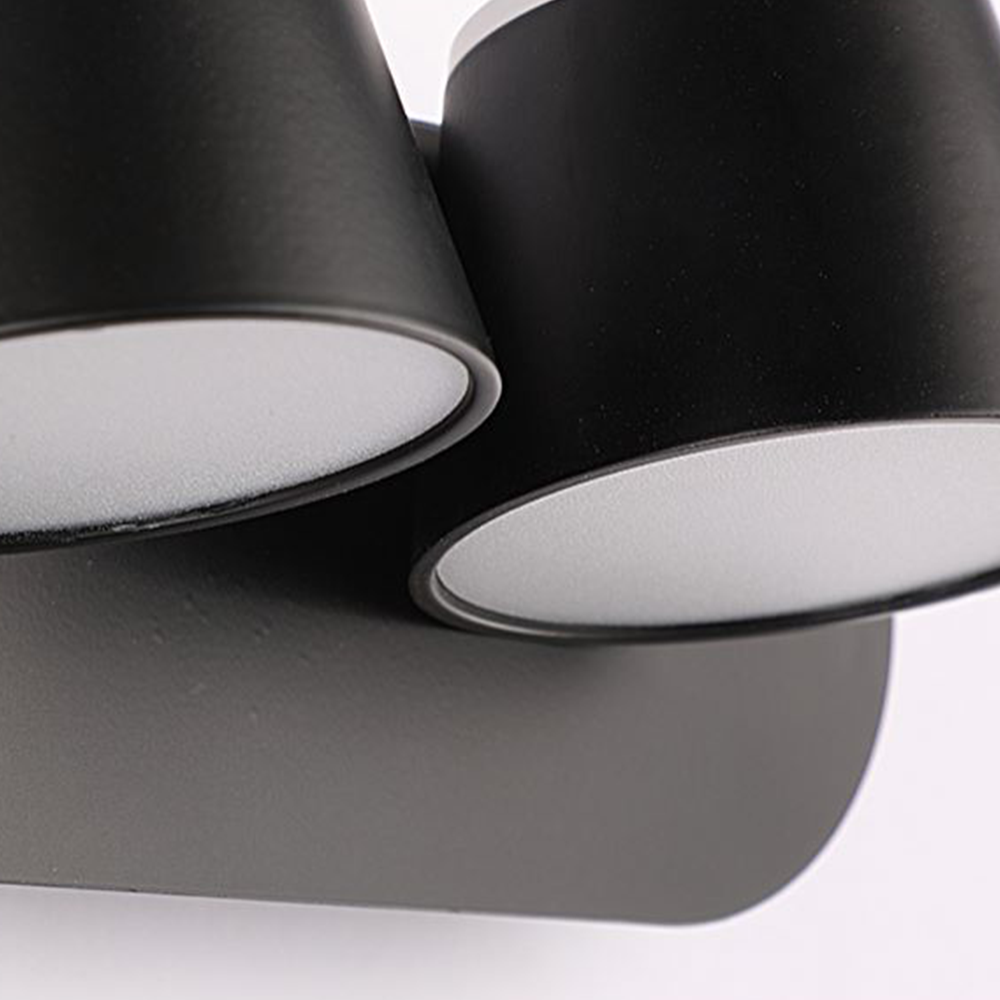 Arisha Modern Cylindrical Metal Mirror Front Wall Lamp, Black - Neutral Decor