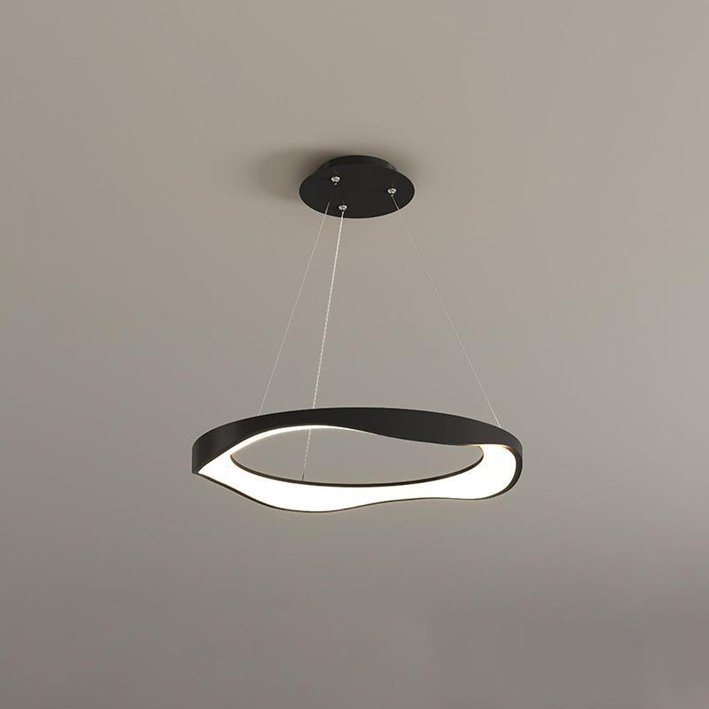 Arisha Pendant Light Rond Modern, Black/White, Dining Room - Neutral Decor