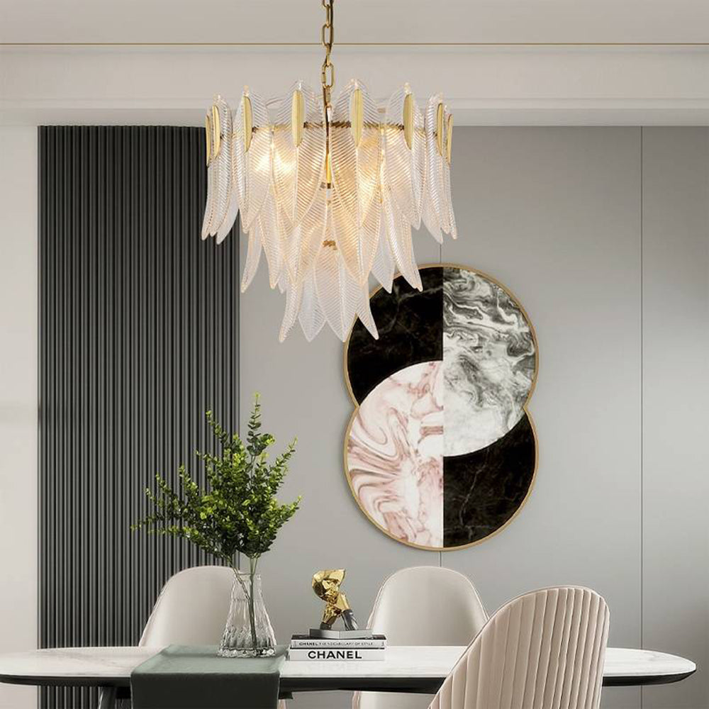 Kristy Modern Gold Feather Chandelier, 3 Style - Neutral Decor
