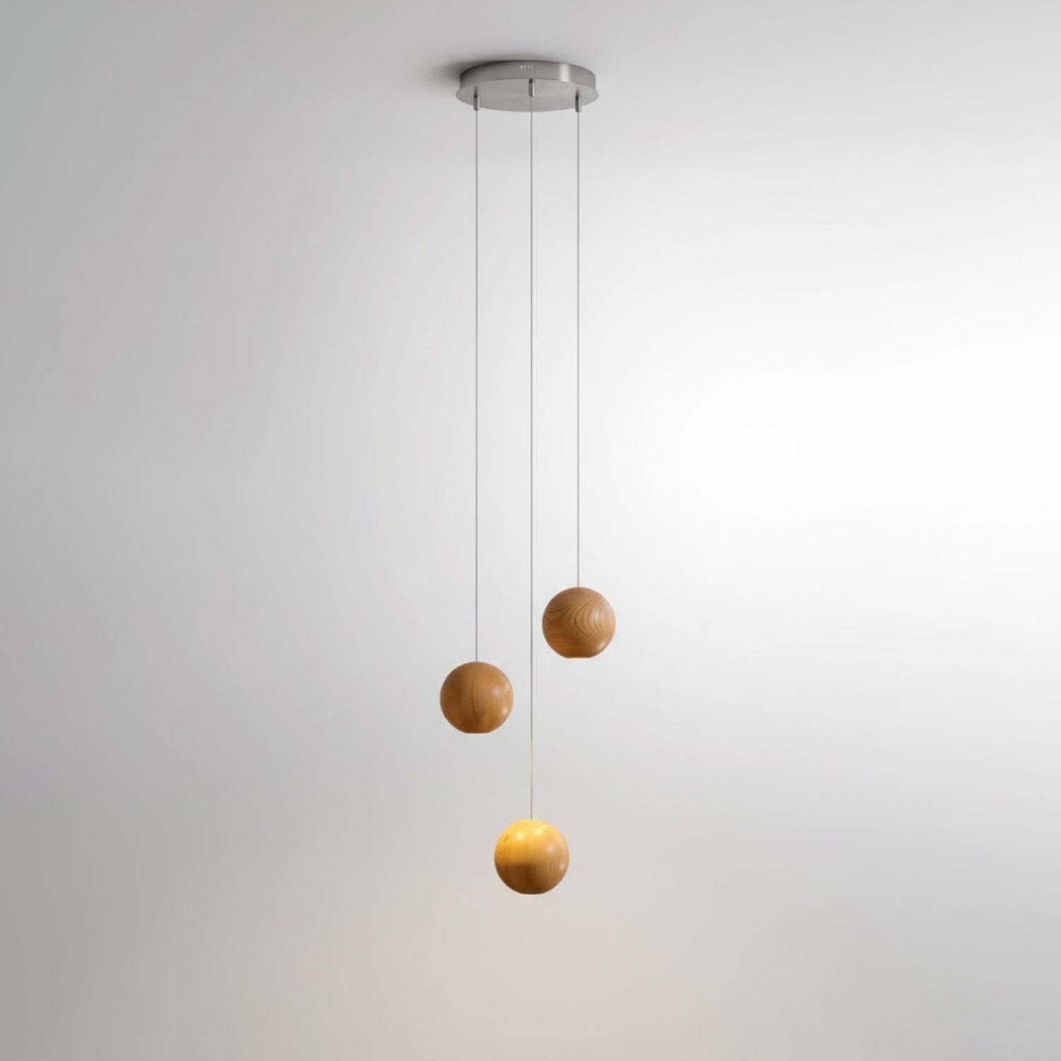 Wooden Orb Sphere Cluster Pendant Light-Neutral Decor