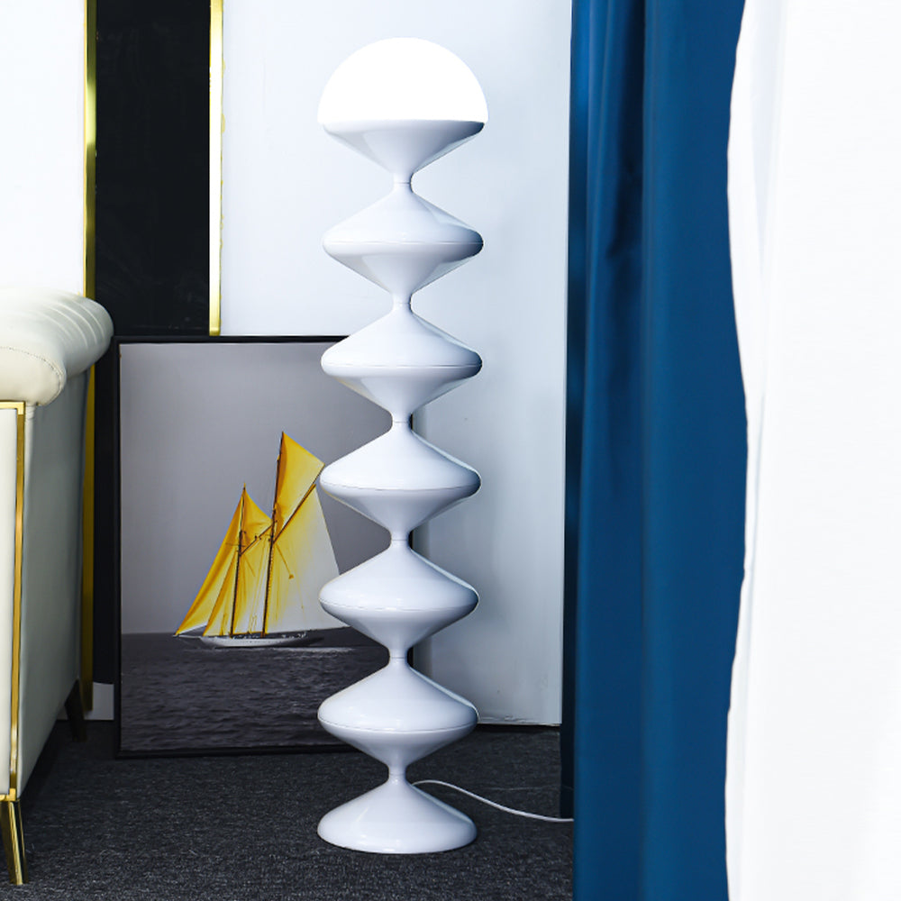 Salgado Bauhaus Gourd Floor Lamp, Black/White - Neutral Decor