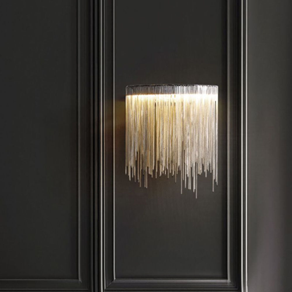 Arisha Wall Lamp Decorative/Modern, Tassel Chain, Silver, Living Room - Neutral Decor