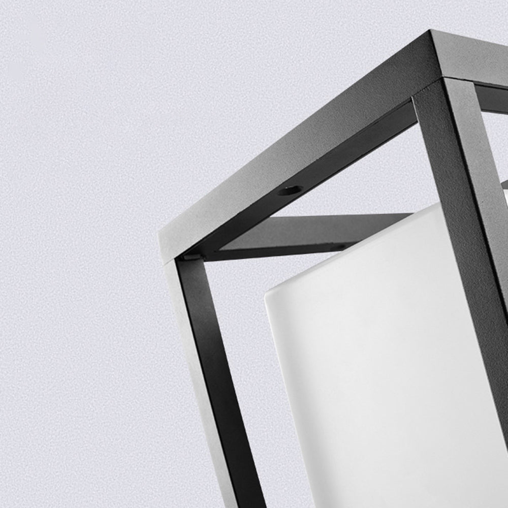 Ray Modern Rectangular Metal Outdoor Lamps, Black - Neutral Decor