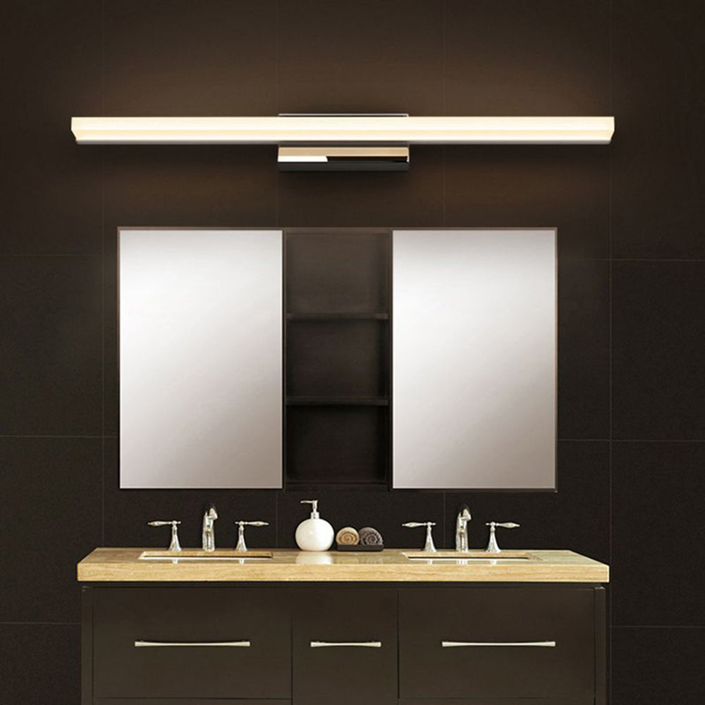 Arisha Modern Arc Wall Lamp, Silver, Metal/Acrylic, Front Mirror Vanity - Neutral Decor