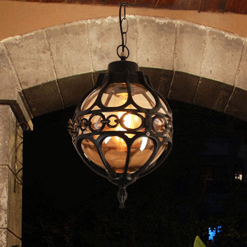 Silva Loft Sphere Vintage Farmhouse Rustic Pendant Light Black/Bronze Dining Room - Neutral Decor