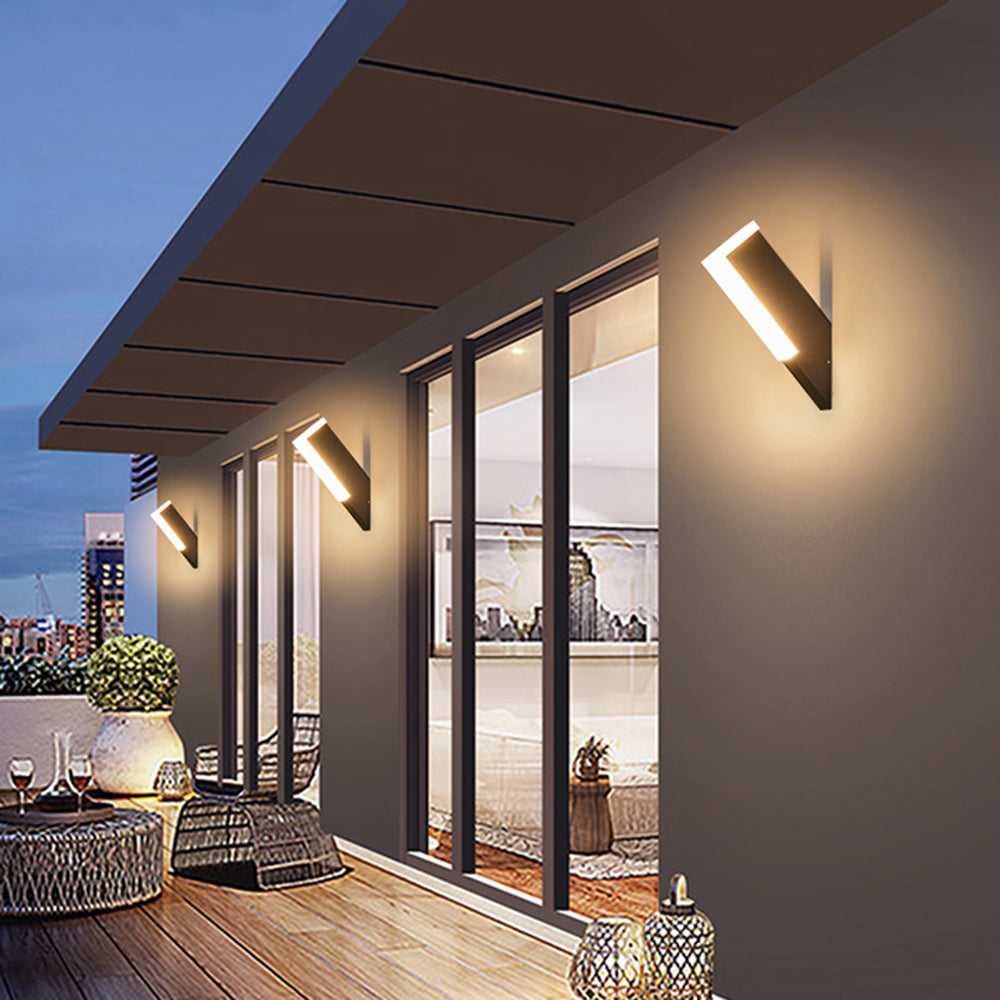 Ray Modern Geometric Acrylic Outdoor Wall Lamp, Black - Neutral Decor
