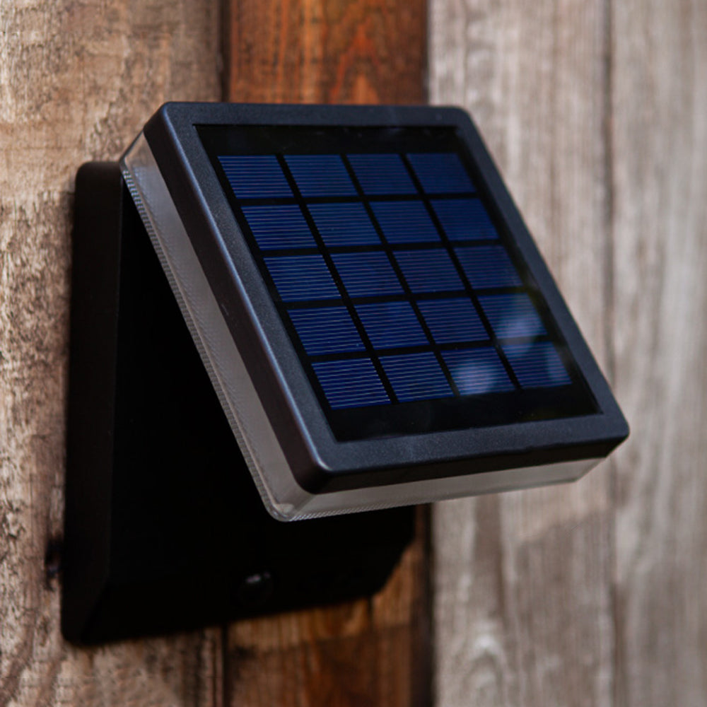 Ray Modern Minimalist Right-Angle Acrylic Sensor Solar Waterproof Outdoor Wall Lamp, Black - Neutral Decor