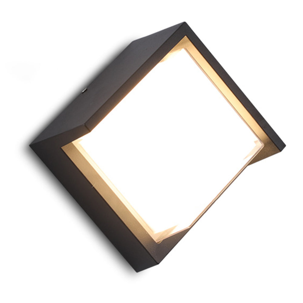 Ray Modern Square Metal Outdoor Wall Lamp Black White - Neutral Decor