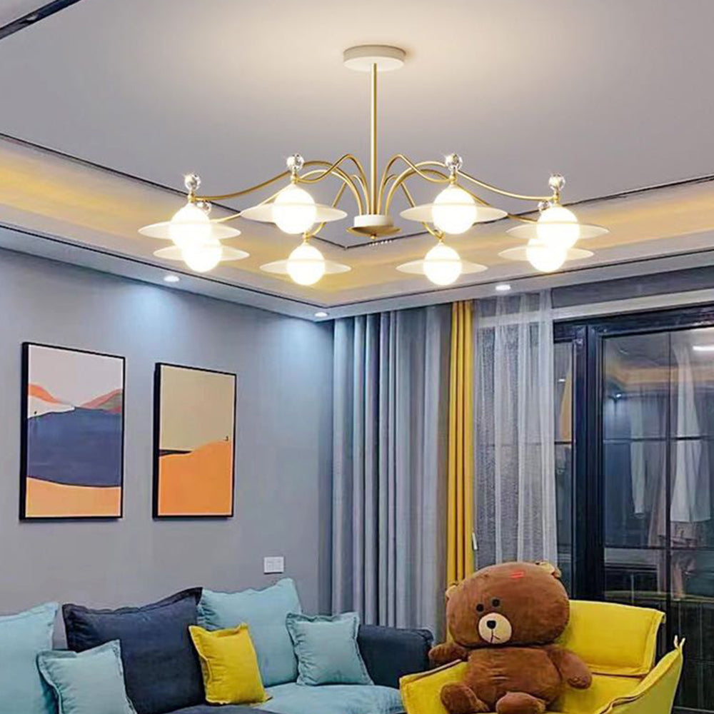 Arisha Blown Gold Chandelier, 6/8 Heads - Neutral Decor
