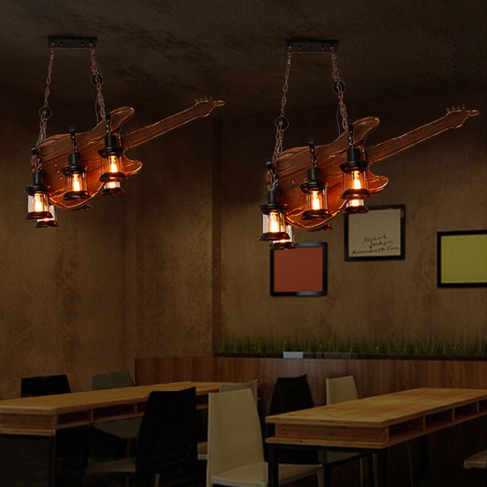 Epoch Farmhouse Guitar Pendant Light, Metal/Wood, Walnut - Neutral Decor