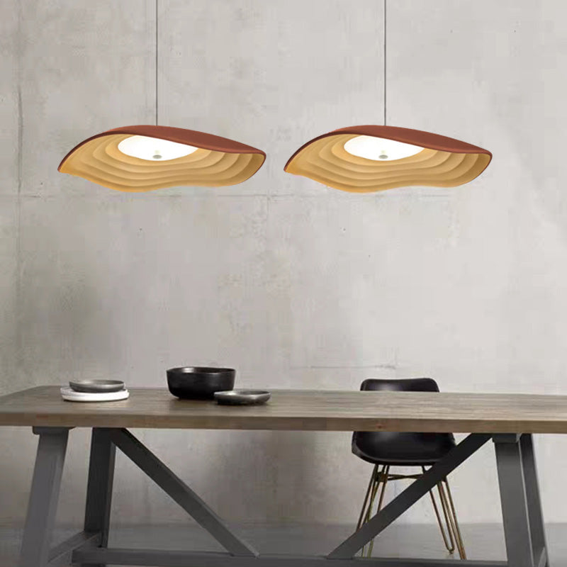Arisha Wabi-Sabi Resin LED Pendant Light, White/Orange/Black - Neutral Decor