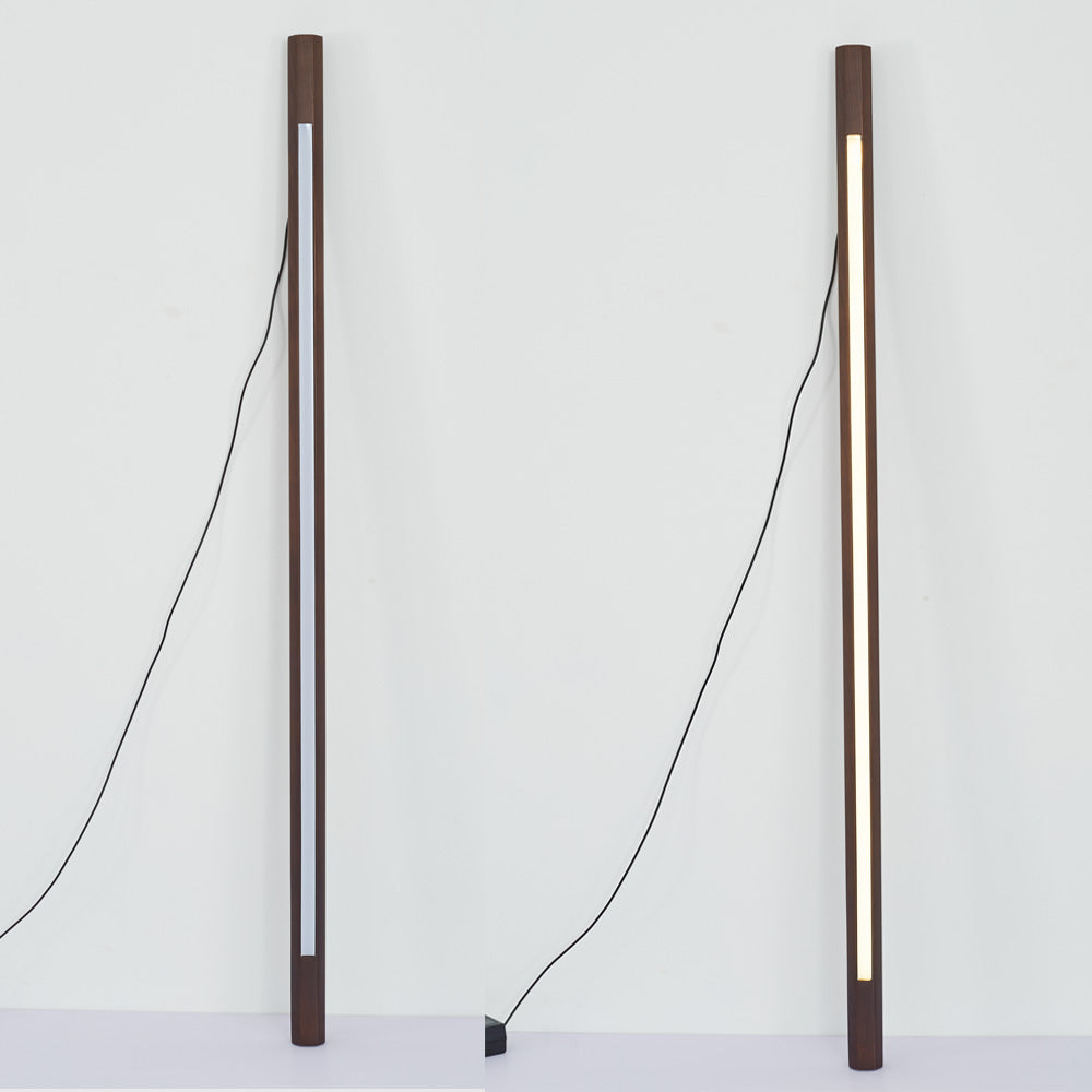 Ozawa Minimalist Linear Floor Lamp, Wood/Acrylic, Living Room - Neutral Decor