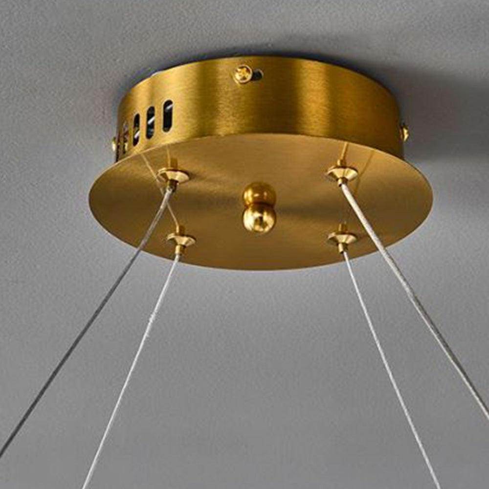 Arisha Creative Ring Metal/Arcylic Pendant Light, Gold - Neutral Decor