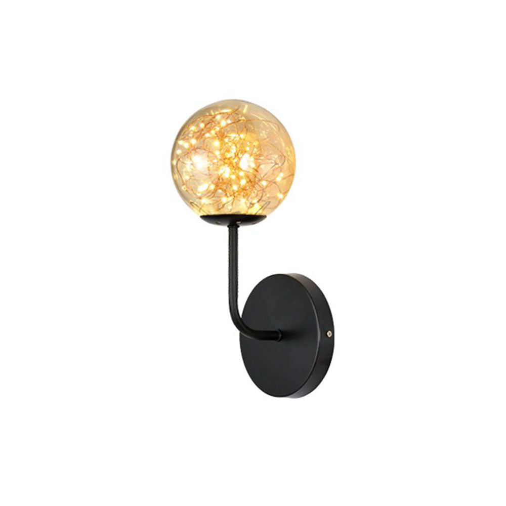 Valentina Wall Lamp Starry Globe Art Deco, Black/Gold, Bedroom - Neutral Decor
