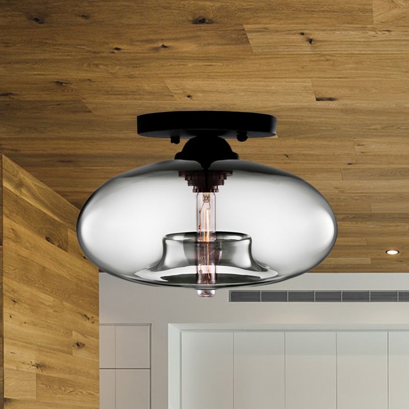 Valentina Industrial Art Deco Globe Flush Mount Ceiling Light Living Room - Neutral Decor