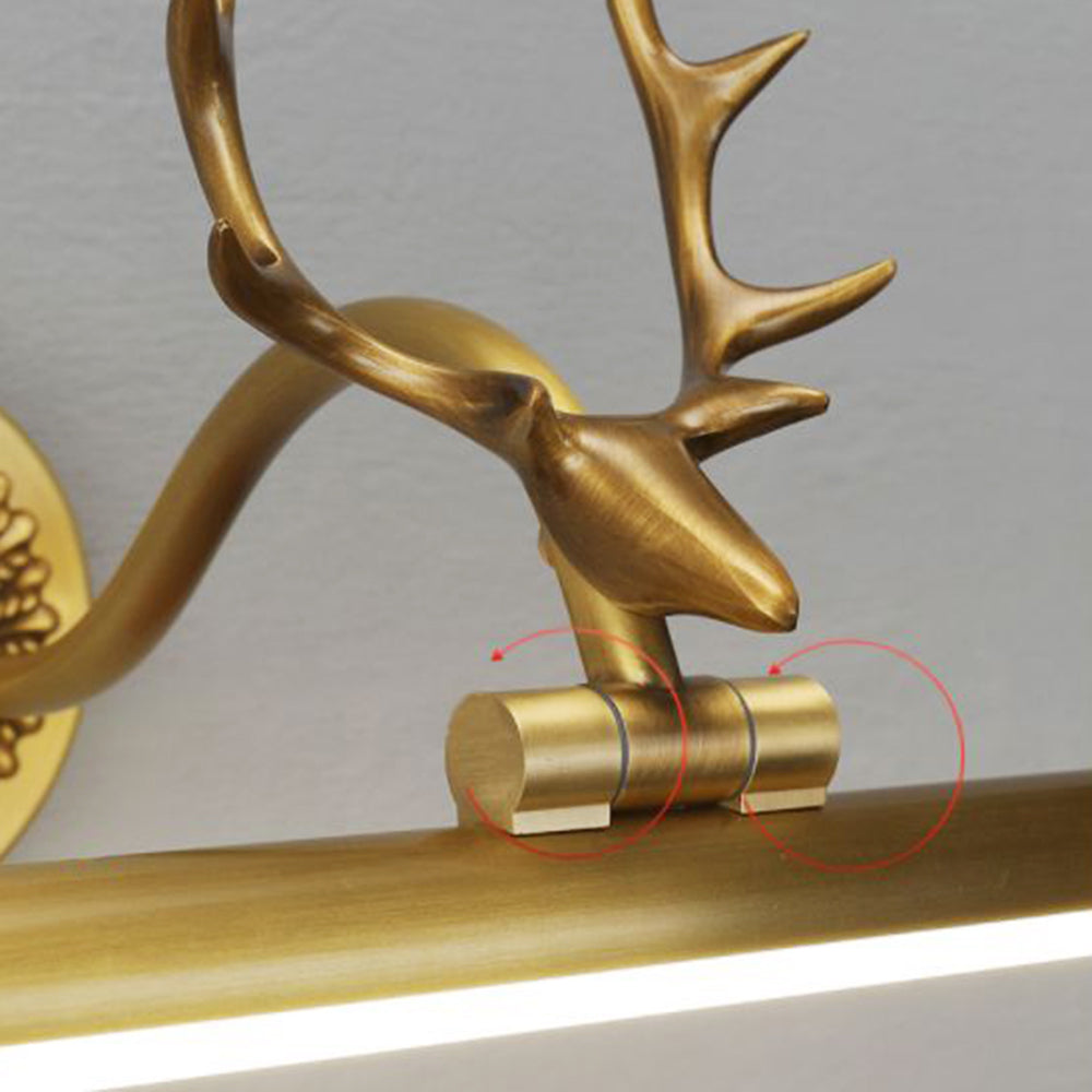 Arisha Modern Staghorn Shaped Vanity Mirror Front Wall Lamp, Black/Brass - Neutral Decor