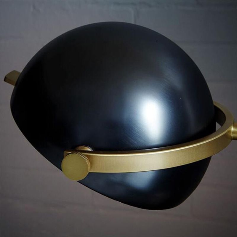 Eryn Floor Lamp Semi Circular Retro/Minimalist, Metal/Marble, Black, Bedroom - Neutral Decor