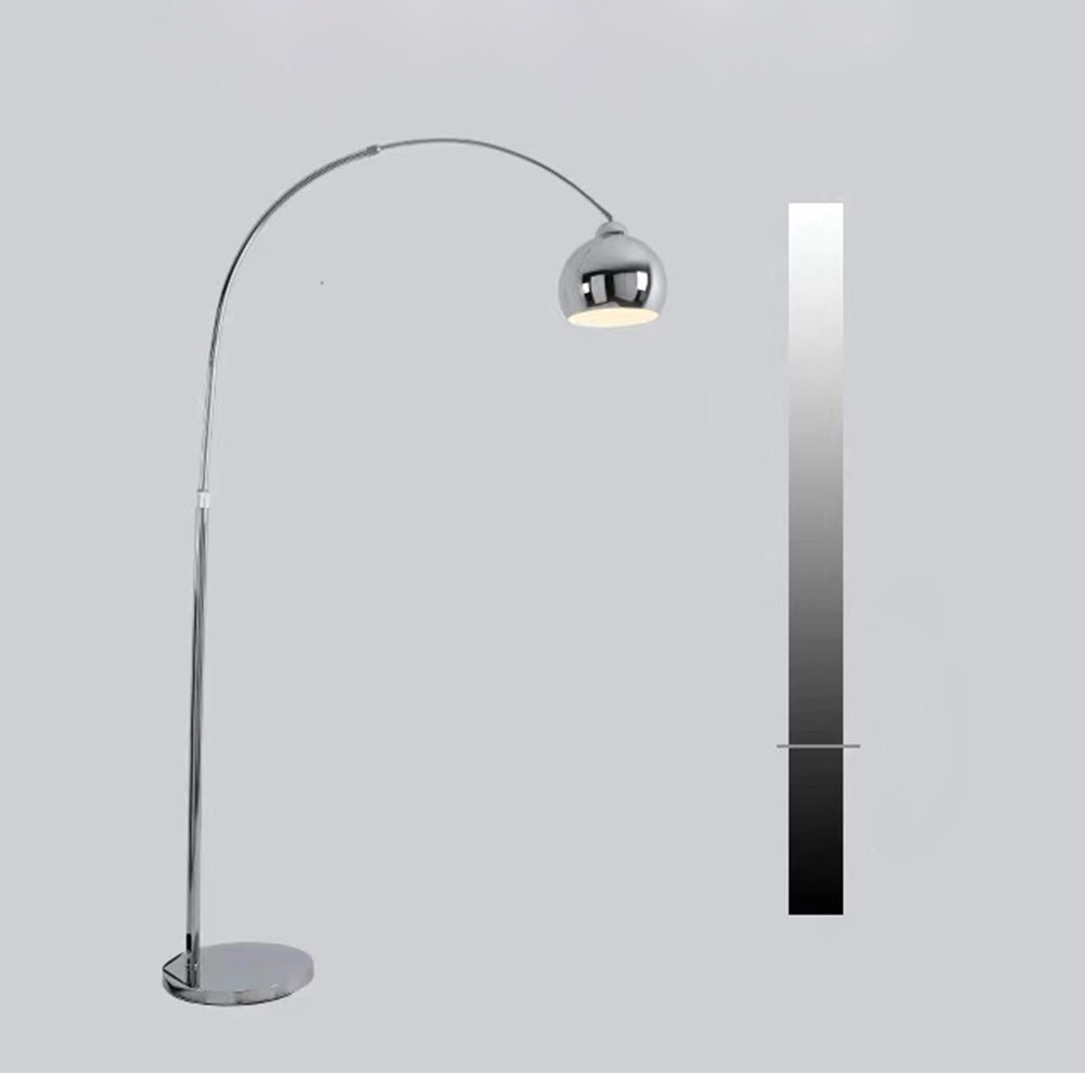 Salgado Modern Arc Metal Floor Lamp, Chrome, Study/Bedroom - Neutral Decor