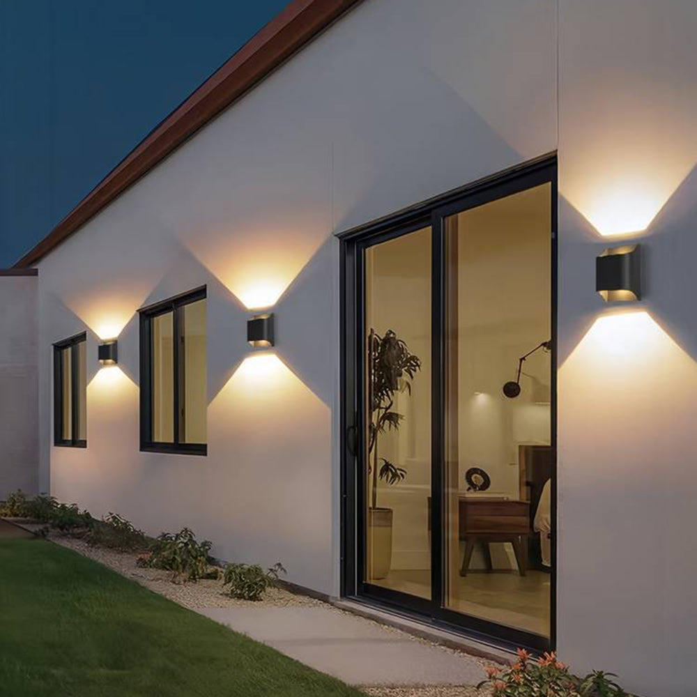 Ray Modern Solar Up Down Metal Outdoor Wall Lamp, Balck - Neutral Decor