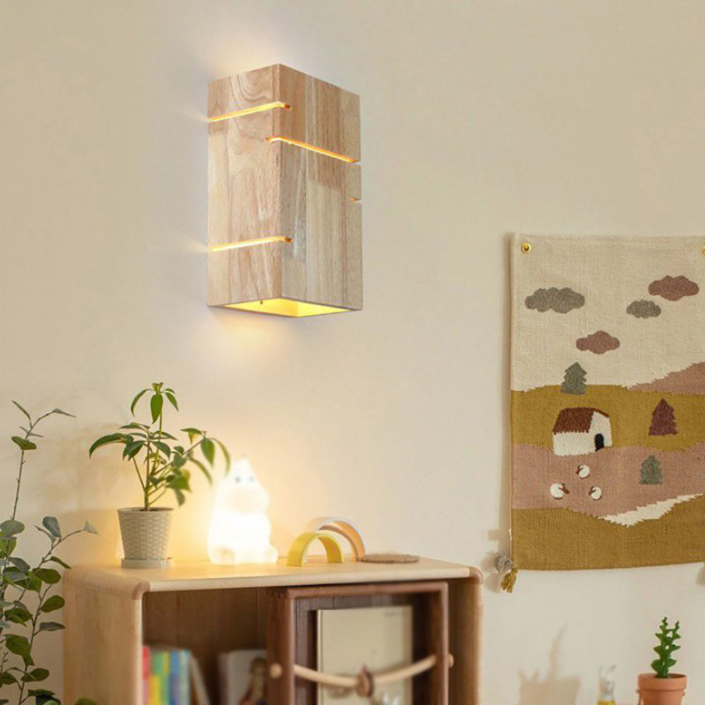 Muto Wall Lamp Rectangular Minimalist, Mounted Bedside, Wood, Bedroom - Neutral Decor