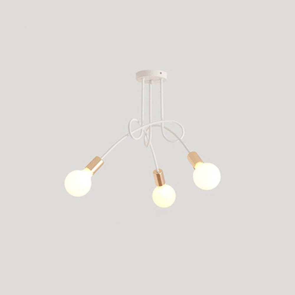Arisha Modern Linear Curve Metal Ceiling Light, Dining Room/Living Room - Neutral Decor