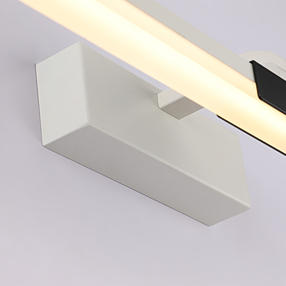 Arisha Modern Linear Mirror Front Metal Vanity Wall Lamp, Black/White - Neutral Decor