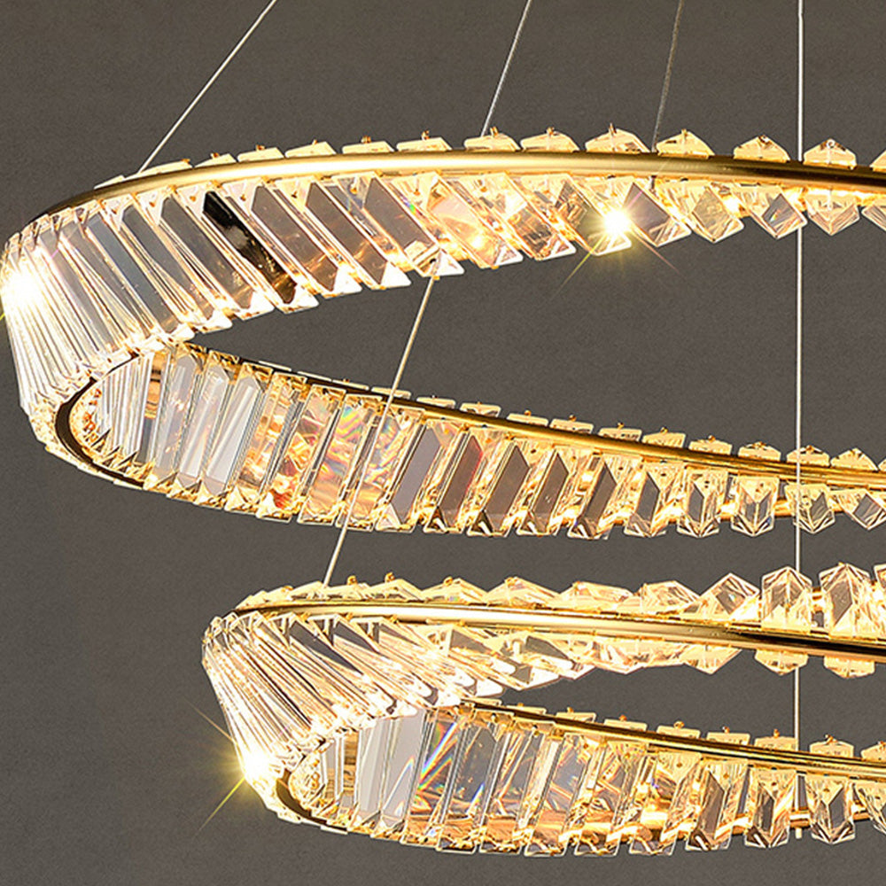 Kristy Modern Luxury Round Glass Chandelier, Gold - Neutral Decor