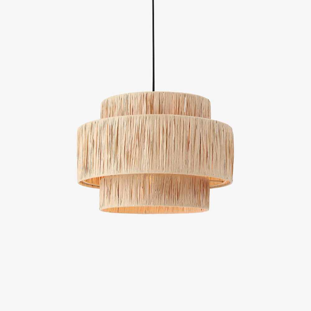 Muto Rustic Boho Rattan Pendant Light, 3 Style - Neutral Decor