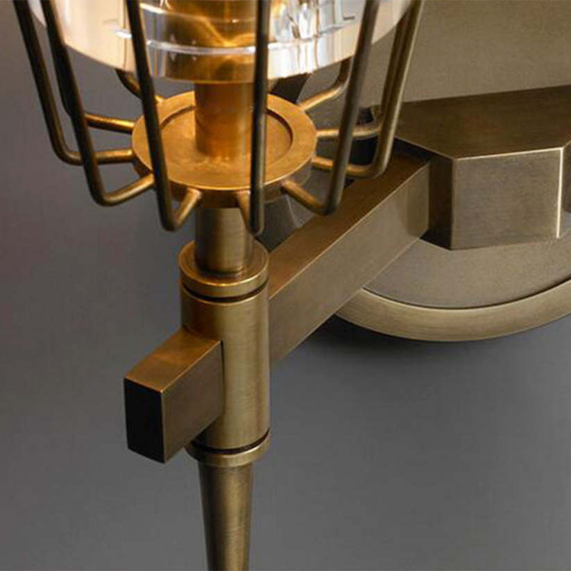 Arisha Vintage Lantern Glass Wall Lamp, Gold - Neutral Decor