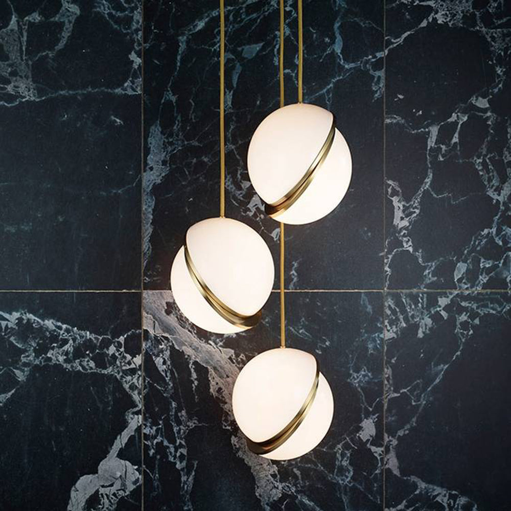 Valentina Simple Pendant Light, Gold & White - Neutral Decor