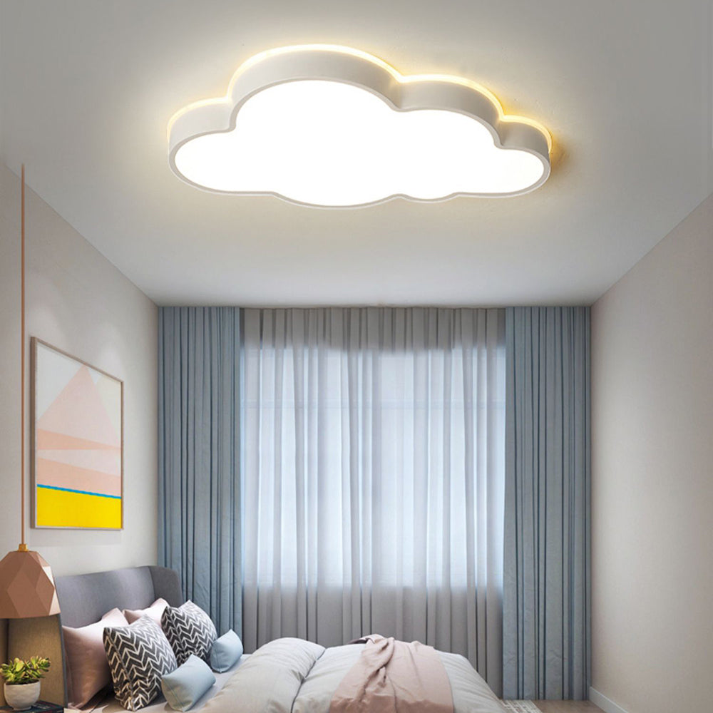 Arisha Modern Flush Mount Cloud Ceiling Light, White, Metal - Neutral Decor