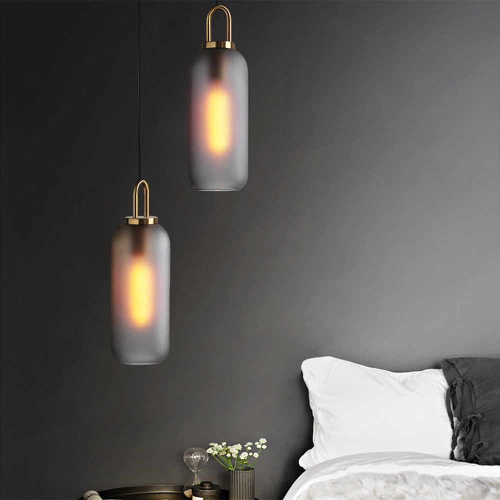 Valentina Clear& Glass Cylinder Pendant Light, 2 Color - Neutral Decor