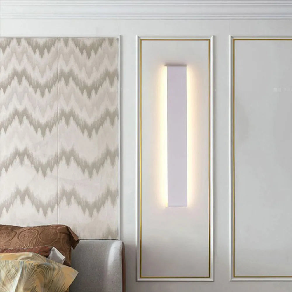 Arisha Minimalist Rectangular Wall Lamp,Black/White/Gold - Neutral Decor
