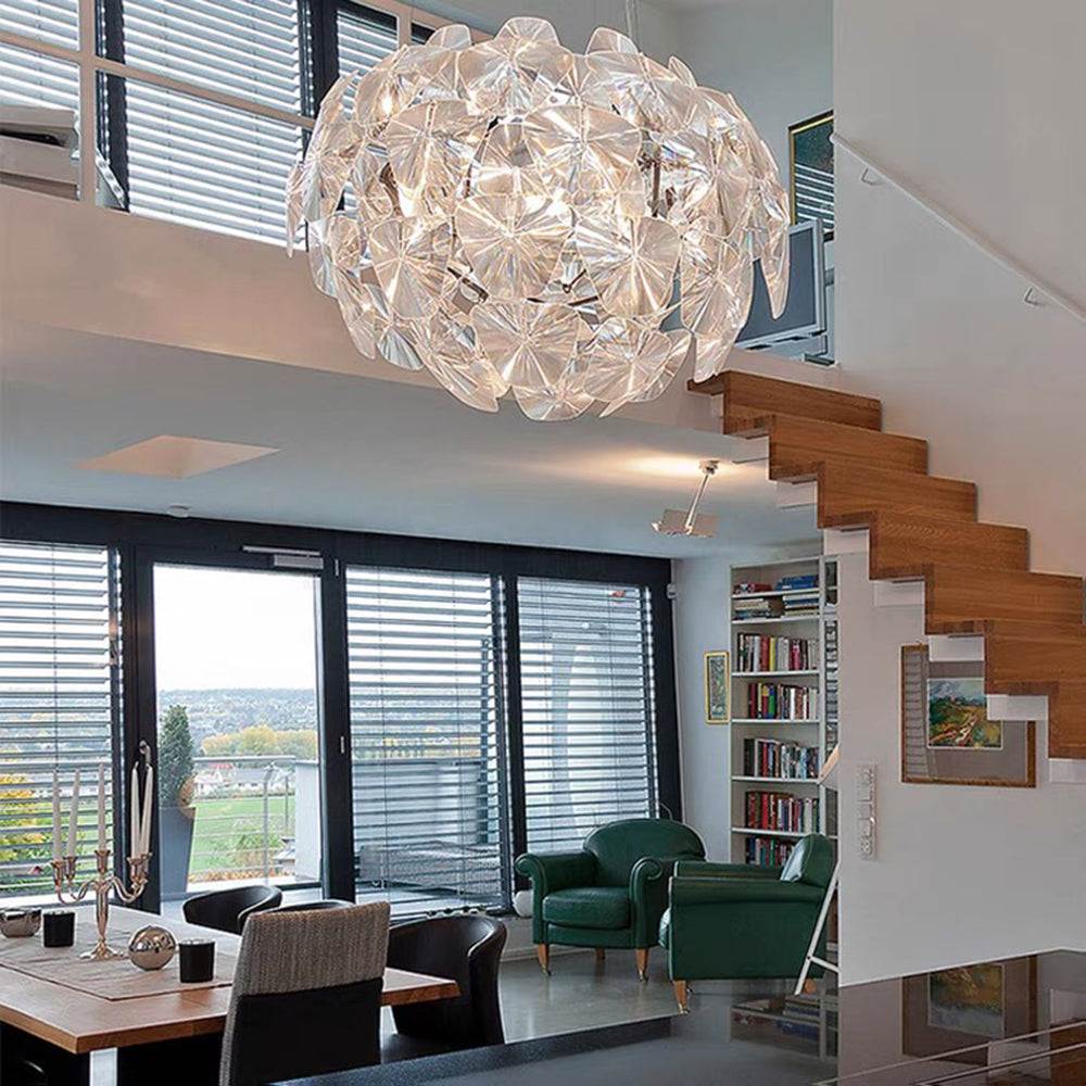 Arisha Unique Diamond Flower Metal Pendant Light, Living Room - Neutral Decor