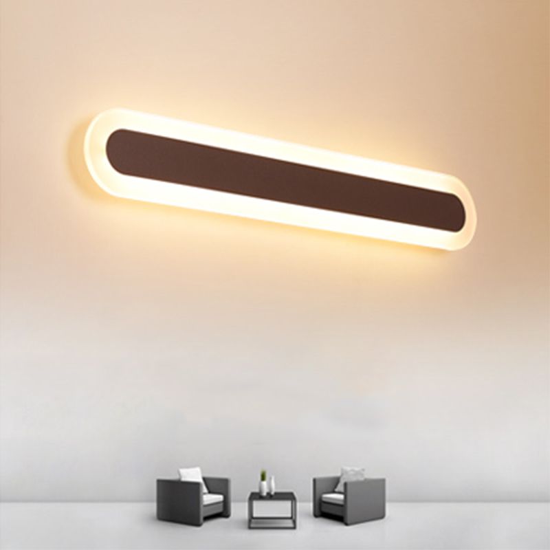 Arisha Modern Linear Vanity Wall Lamp, White/Brown, Bathroom - Neutral Decor