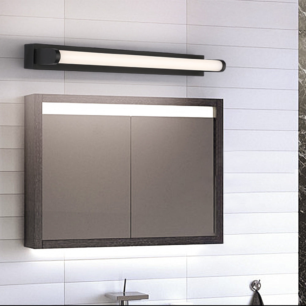 Arisha Minimalist Linear Cylindrical Metal/Acrylic Wall Lamp, Black, Bathroom - Neutral Decor
