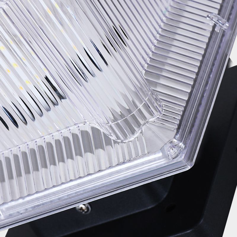 Ray Contemporary LED Rectangular Metal Acrylic Outdoor Lamp, Black - Neutral Decor