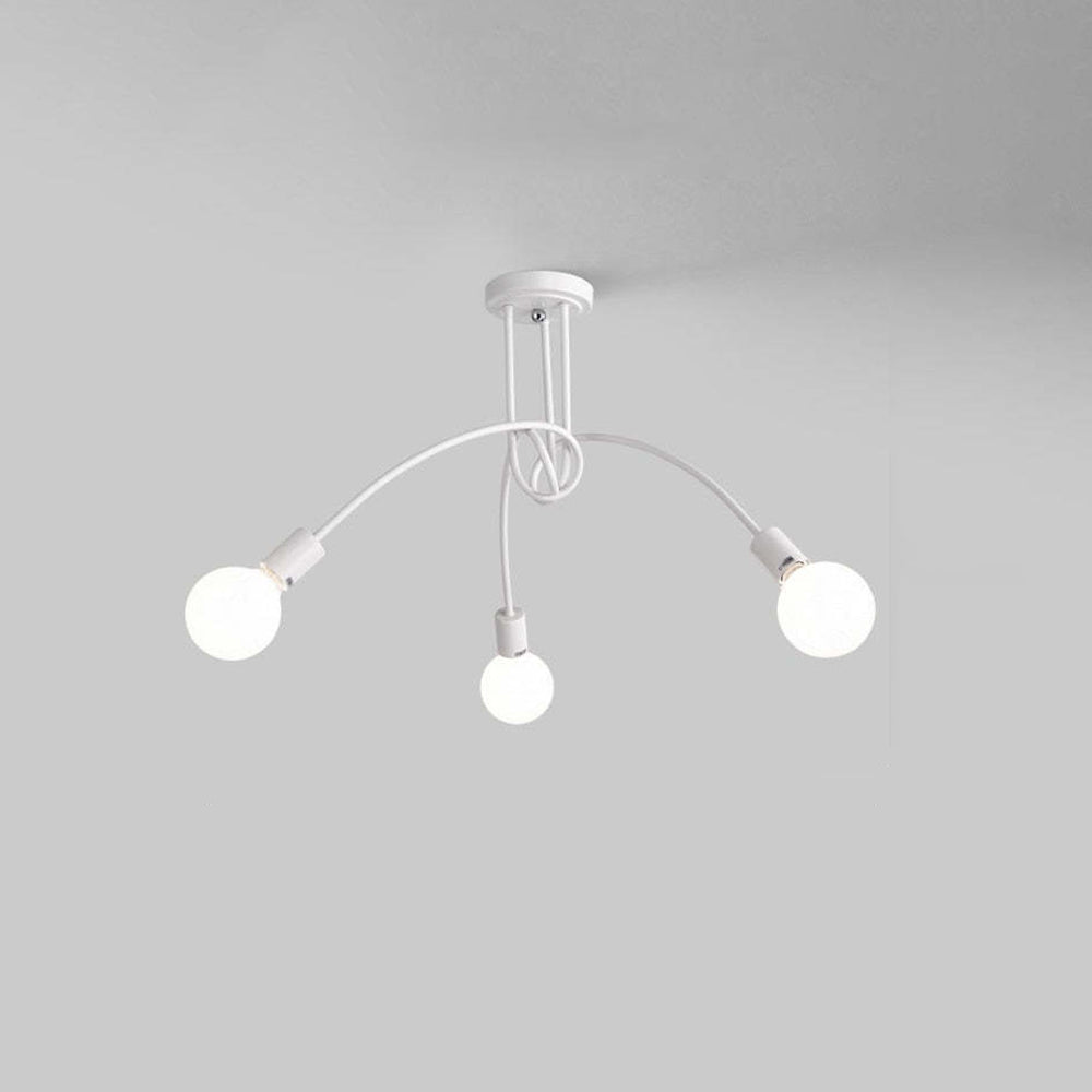 Arisha Modern Linear Curve Metal Ceiling Light, Dining Room/Living Room - Neutral Decor