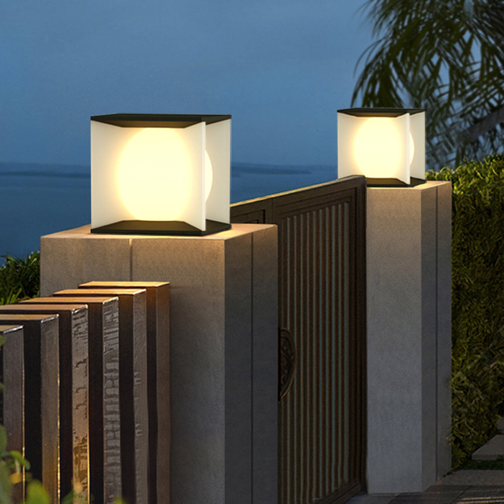 Ray Modern Moon Outdoor Pier-Mount Pillar Light - Neutral Decor