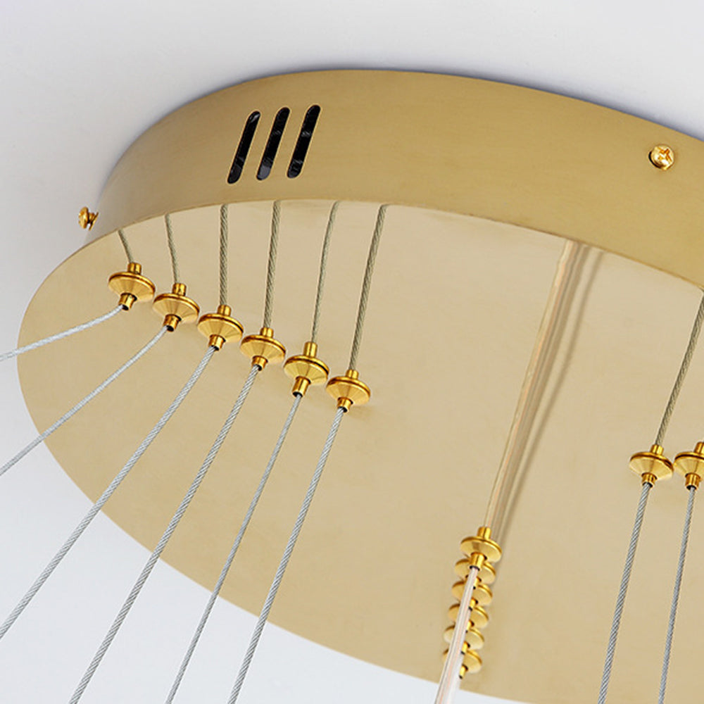 Arisha Minimalist Ring Metal Pendant Light, Gold, Living Room - Neutral Decor