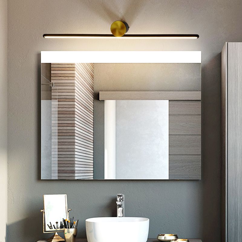 Arisha Modern Metal Linear Mirror Vanity Wall Lamp, Black/White - Neutral Decor