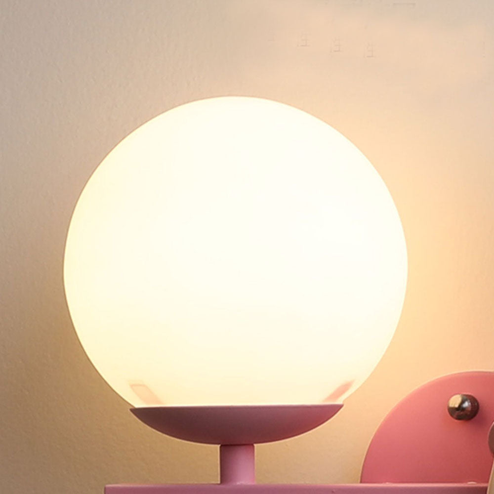 Aria Modern Metal/Glass Wall lamp, White & Pink - Neutral Decor