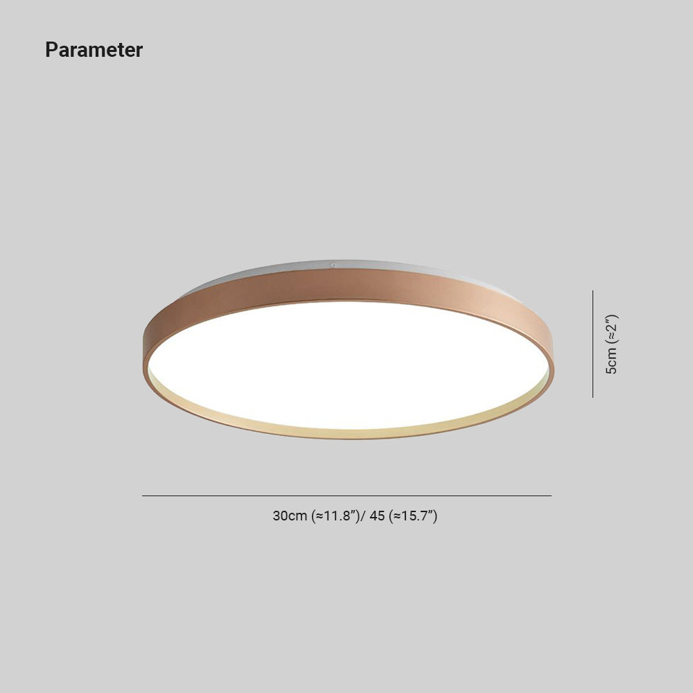 Arisha Minimalist Round Metal/Acrylic Flush Mount Ceiling Light, White/Coffee/Grey/Gold - Neutral Decor