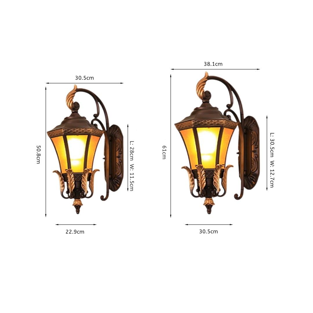 Nadiny European-Style Copper Glass Outdoor Wall Sconce