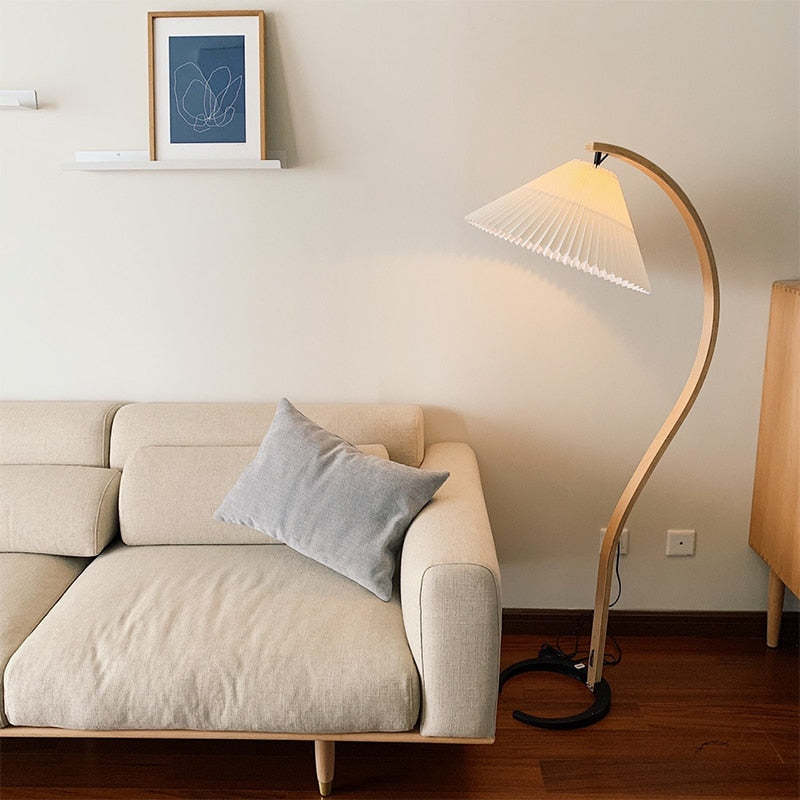 Muto Unique LED Floor Lamp, Wood/Metal, Living Room - Neutral Decor