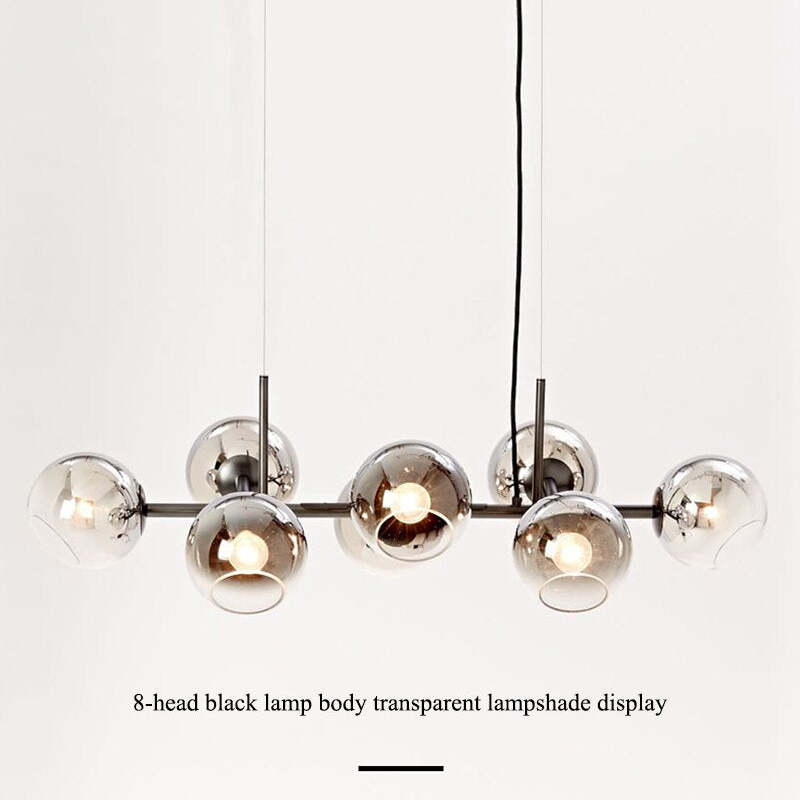 Valentina Modern Glass Globe Bubble Pendant Light Black/Gold - Neutral Decor