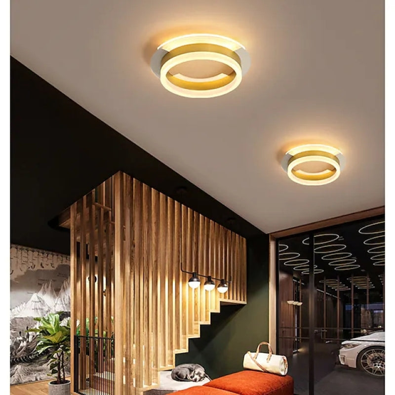 Arisha Modern Simple Gold Flush Mount Ceiling Light, Square/Round - Neutral Decor