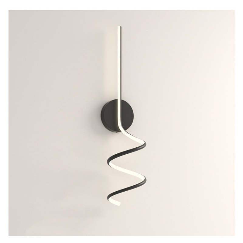 Arisha Modern LED Art Interior Wall Light Spiral, Black & White - Neutral Decor