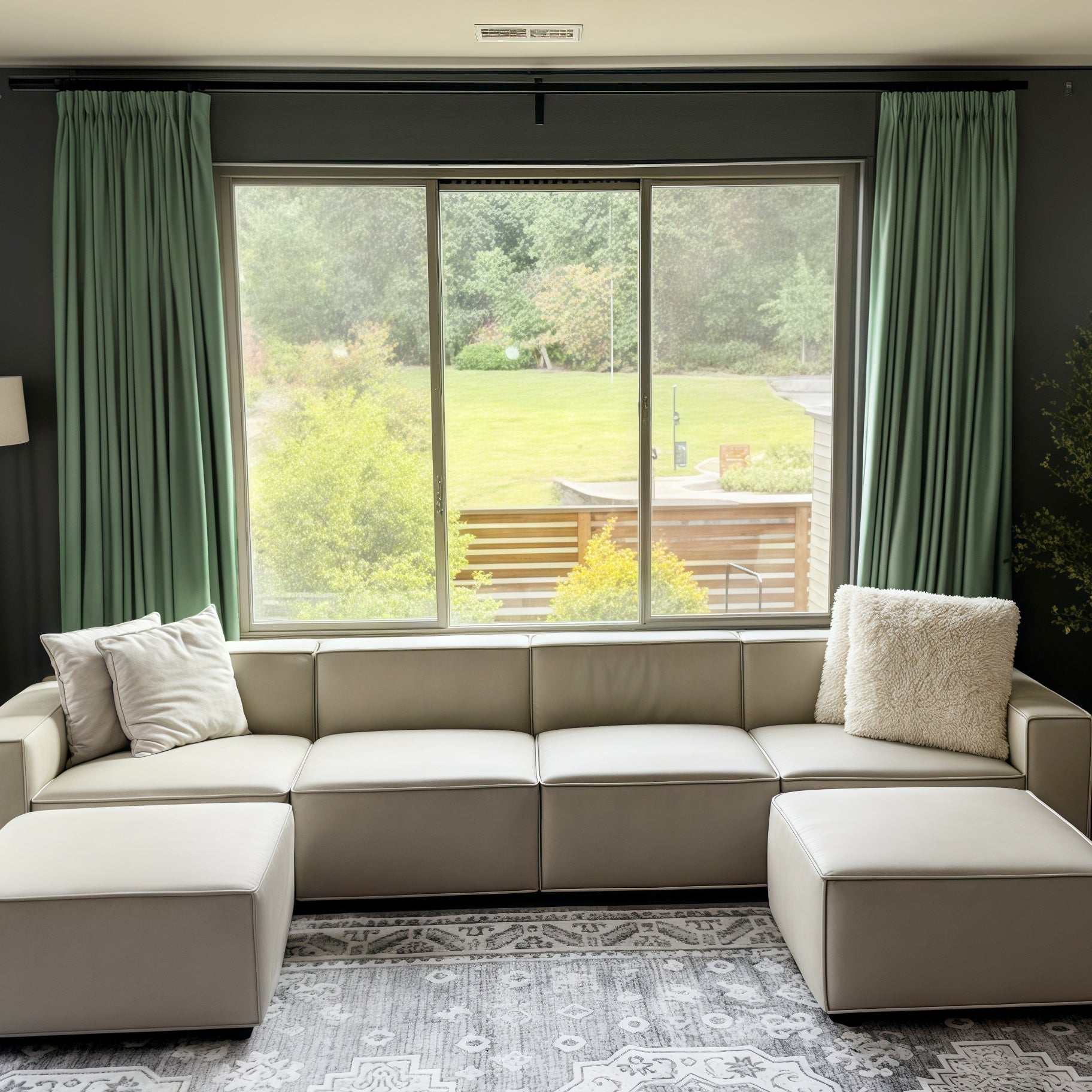 Lily Linen Curtains & Drapes Pleated-Neutral Decor