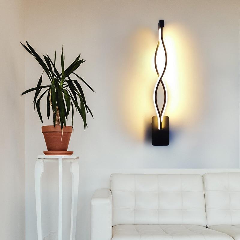 Arisha Wave Modern Simple Wall Lamp, Black & White - Neutral Decor
